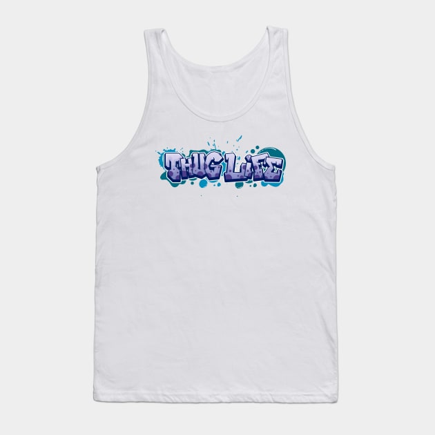 Thug Life Graffiti Art Tank Top by ASHER